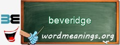 WordMeaning blackboard for beveridge